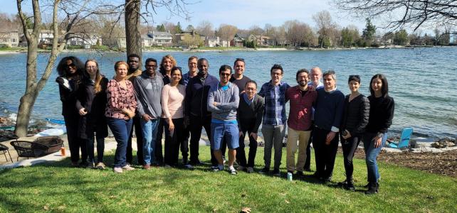 Gathering of participants at the waterfront in Kingston